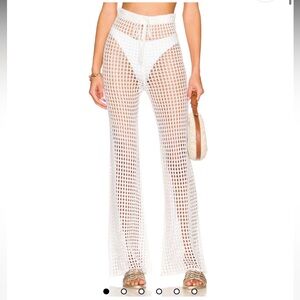 Revolve Superdown Elektra Crochet Pant in White